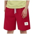 thumbnail image 2 of Gubotare Shorts Cargo pour Petits Garçons Shorts pour Garçons Coupe Extensible devant Plat Shorts d'Uniforme de Golf pour Garçons Style Classique à Enfiler 4t 5t (Rouge, 4-5 Ans), 2 of 5