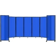 thumbnail image 1 of Versare Polycarbonate Room Divider 360 Portable Wall Partition | Freestanding Office Dividers | Locking Wheels | Privacy Screen Panels - 19'6" x 7'6" Blue Thermoplastic Polymer, 1 of 5