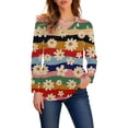 thumbnail image 6 of HLKJKLS Long Sleeve Shirts For Women Casual Long Sleeve V Neck T Shirt Polyester Spandex Spring Winter Fashion Blue S-Xxl, 6 of 7
