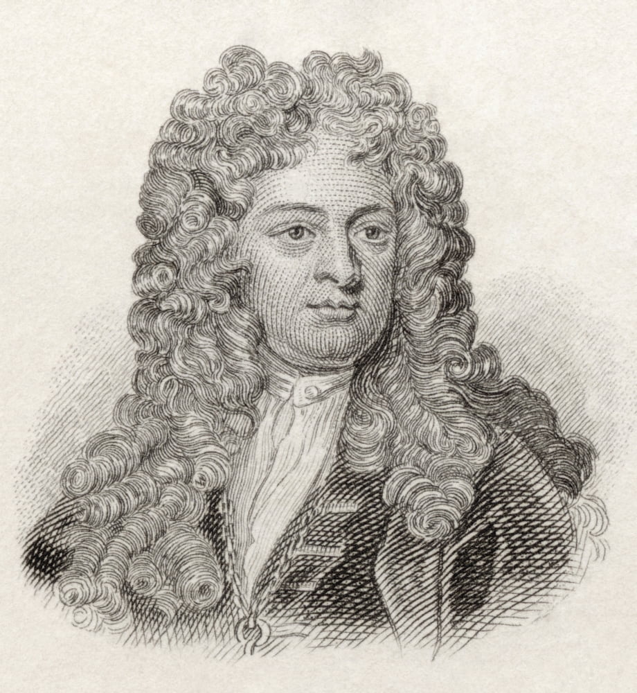 Sir John Vanbrugh 1664 To 1726 English Architect Designer Of Blenheim Palace And Castle Howard And Dramatist From Crabbs Historical Dictionary Published 1825 Canvas Art - Ken Welsh Design Pics (28 x