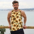 thumbnail image 6 of Rateoe Autumn Sunflowers Pattern Sleeveless Gym Shirt Muscle Tee Breathable Workout Shirt Slim-Fit Tank Quick Dry Fit Muscle Tank Top Bodybuilding Sleeveless T Shirt-3X-Large, 6 of 7