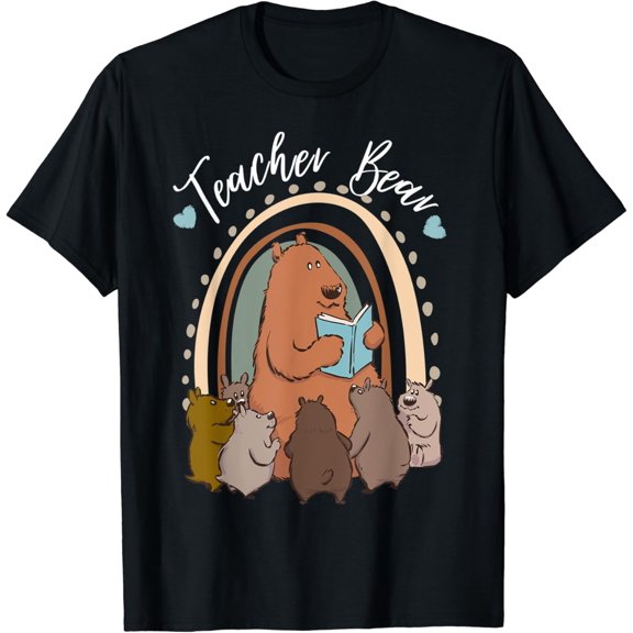 Teacher Bear Reading Teacher Appreciation T-Shirt