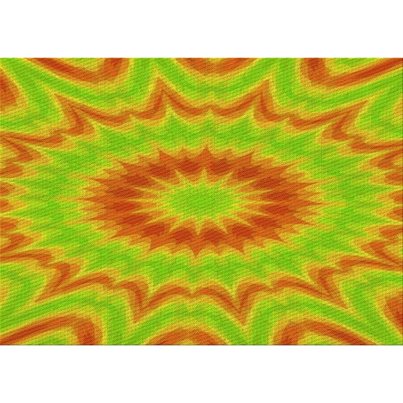 Ahgly Company Indoor Rectangle Patterned Neon Orange Area Rugs, 8' x 10'