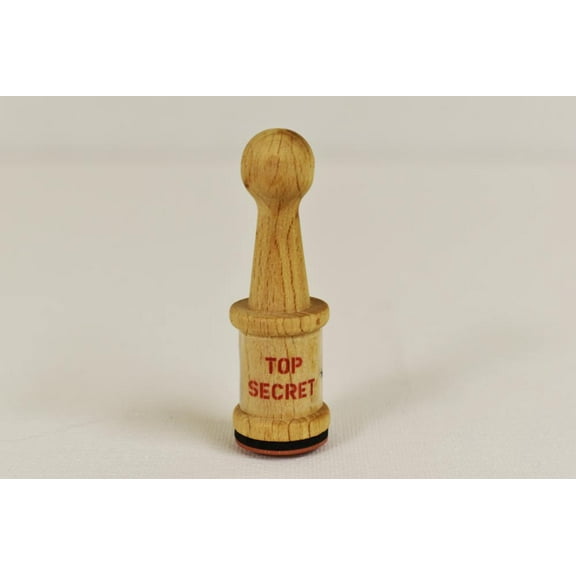 Wooden Rubber Peg Stamp- Top Secret