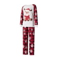 thumbnail image 3 of Elippeo Family Matching Christmas Pajamas Sets Long Sleeve Elk Print Tops + Plaid Pants Long Sleeve Patchwork Jumpsuit, 3 of 10