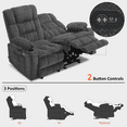 thumbnail image 4 of MCombo 57" Power Loveseat Recliner Sofa, Reclining Seating with Heat Vibration for Living Room, Fabric, Dark Grey, 4 of 9