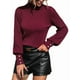 thumbnail image 2 of Suéteres de Otoño e Invierno para Mujer, Jerseys de Punto con Mangas Farol, Suéteres Tipo Top Vino Tinto S, 2 of 10