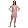 thumbnail image 2 of Moomaya Chemise de Nuit d'Allaitement à Col Rond pour Femmes, Imprimée, à Manches Courtes, 2 of 5