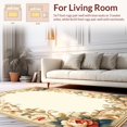 thumbnail image 2 of ODIKA 4'x6' Machine Washable Non-Slip Area Rug, Heritage Blossom Decorative Welcome High Traffic Rug, Beige, 218997, 2 of 7