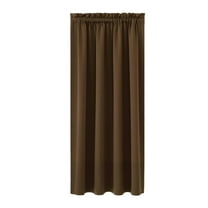Brown Blackout Curtain Energy Efficient Thermal Insulated Scandinavian Solid Color Silk Fabric Window Treatment 38x54 Inches