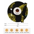 thumbnail image 6 of 15 Inch Round Placemats Set of 4, Yellow Rose Non Slip Heat Insulation PP Table Mats, Vintage Abstract Garden Flower Floral Black Washable Place Mats for Kitchen Dining Party Table Decor, 6 of 7