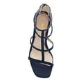 thumbnail image 3 of XYD Women Sexy Rhinestones Strappy Cutout Sandals Stiletto High Heel Open Square Toe Back Zipper Party Dressy Shoes Size 10.5 Navy, 3 of 4