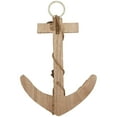 thumbnail image 6 of DecMode Brown Wood Handmade Driftwood Inspired Anchor Wall Decor with Shell and Rope Accents, 6 of 7