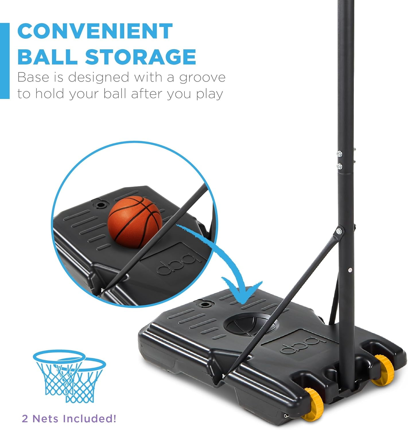 CHTER Kids Height-Adjustable Basketball Hoop, Portable Backboard Set w/ 2 Wheels, Fillable Base, 70.5in to 82.3in Tall