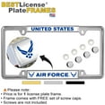 thumbnail image 2 of [Officially Licensed Product] - U.S. Air Force - Domed Custom-Made Personalized Narrow (Thin) Top 4 Hole Metal Car License Plate Frame with Free caps - Chrome (Quantity: 1 Frame), 2 of 8