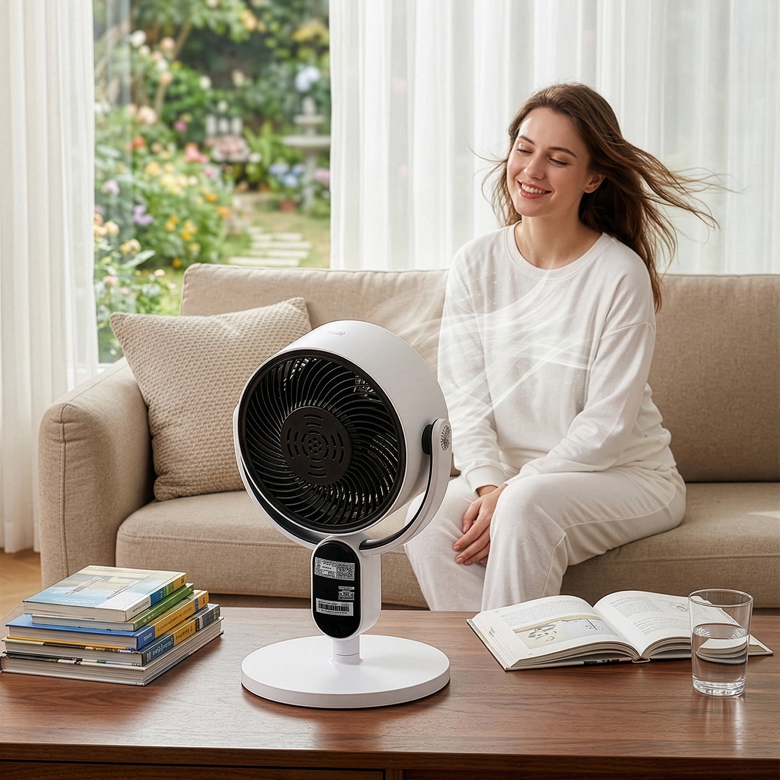 Circulation Fan, 40W 2 in 1 Air Circulator Fan with Remote Control, 3 Speed Levels, 12H Timer, Manual Vertical Adjustment, Automatic Horizontal Oscillation, LED Display & Remote Control