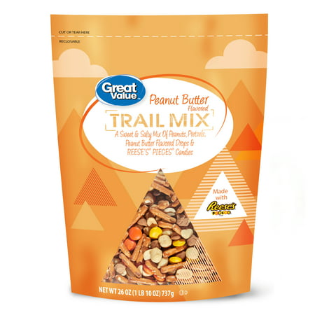 Great Value Peanut Butter Flavored Trail Mix Made with Reese's Pieces, 26