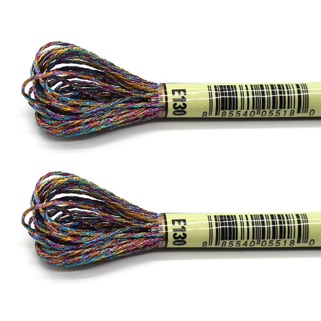 2 Pieces Embroidery Threads Crafts Knitting Supply Handcraft String Supplies Sewing Skeins Beautiful Decorations colourfulE130