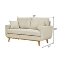 thumbnail image 2 of FurniFact Beige Corduroy Loveseat with Wooden Frame – Modern Loveseat Sofa Couch, 2 of 10