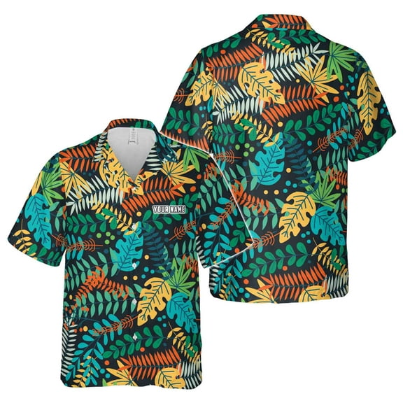 Colorful Forest Leaves Aloha Tropical Hawaiian Shirt S-5XL for Men and Women