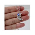 thumbnail image 2 of R.H. Jewelry Stainless Steel Pendant Necklace I Love You to the Moon and Back With Blue Cystal, 2 of 4