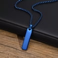 thumbnail image 2 of HOOUN Blue Neckace Simple Design Pendant Cube Stick Pendants Stainless Steel 24'', 2 of 5