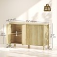 thumbnail image 3 of HOMCOM Fluted Sideboard Buffet Cabinet with Push to Open Doors Natural, 3 of 10