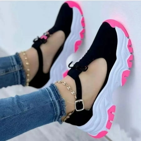 

Women s Casual Walking Shoes Thick Sneakers Color ing Shoes for Going Beach Side Wear 36 Rose Red
