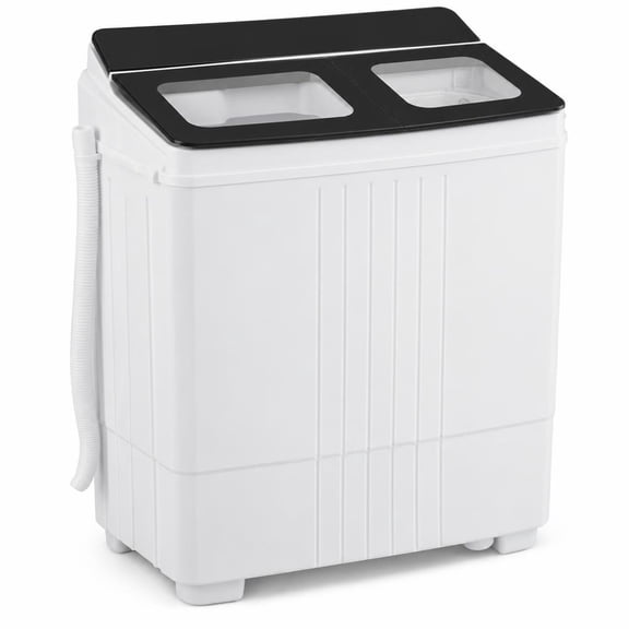 Airfind Portable Washing Machine with 12 LBS Washer and 8 LBS Spinner Combo for Apartments, PP Acrylic PE EVA Metal Frame, Black