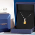 thumbnail image 5 of Gem Stone King 0.95 Ct Cushion Yellow Citrine 925 Silver and 10K Yellow Gold Lab Grown Diamond Pendant Necklace with Chain, 5 of 6