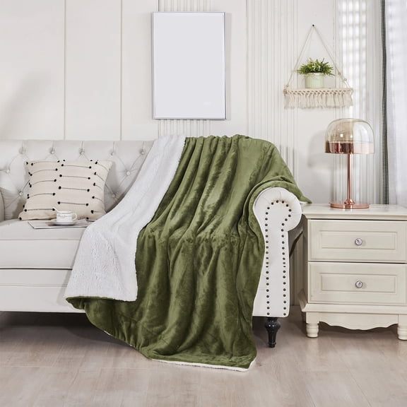 Double-Sided Lamb Fleece Blanket Coral Velvet   Fleece, Thick Warm Childs Winter Blanket – Machine Washable Plush Throw for Bed Couch Cold Night Comfort