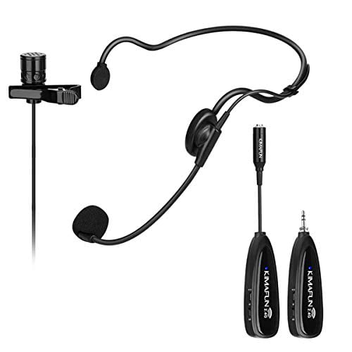 Recording Kimafun 2.4G Wireless Microphone Transmitter & Receiver Headset and Handheld 2 in 1 for Voice Amplifier G100 Online Chatting Speaking Wireless Microphone Headset 