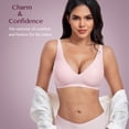 thumbnail image 4 of Deep V Bras for Women No Underwire Seamless Bralettes for Women Plunge T Shirt Bra Softly Padded with Extender, 4 of 5
