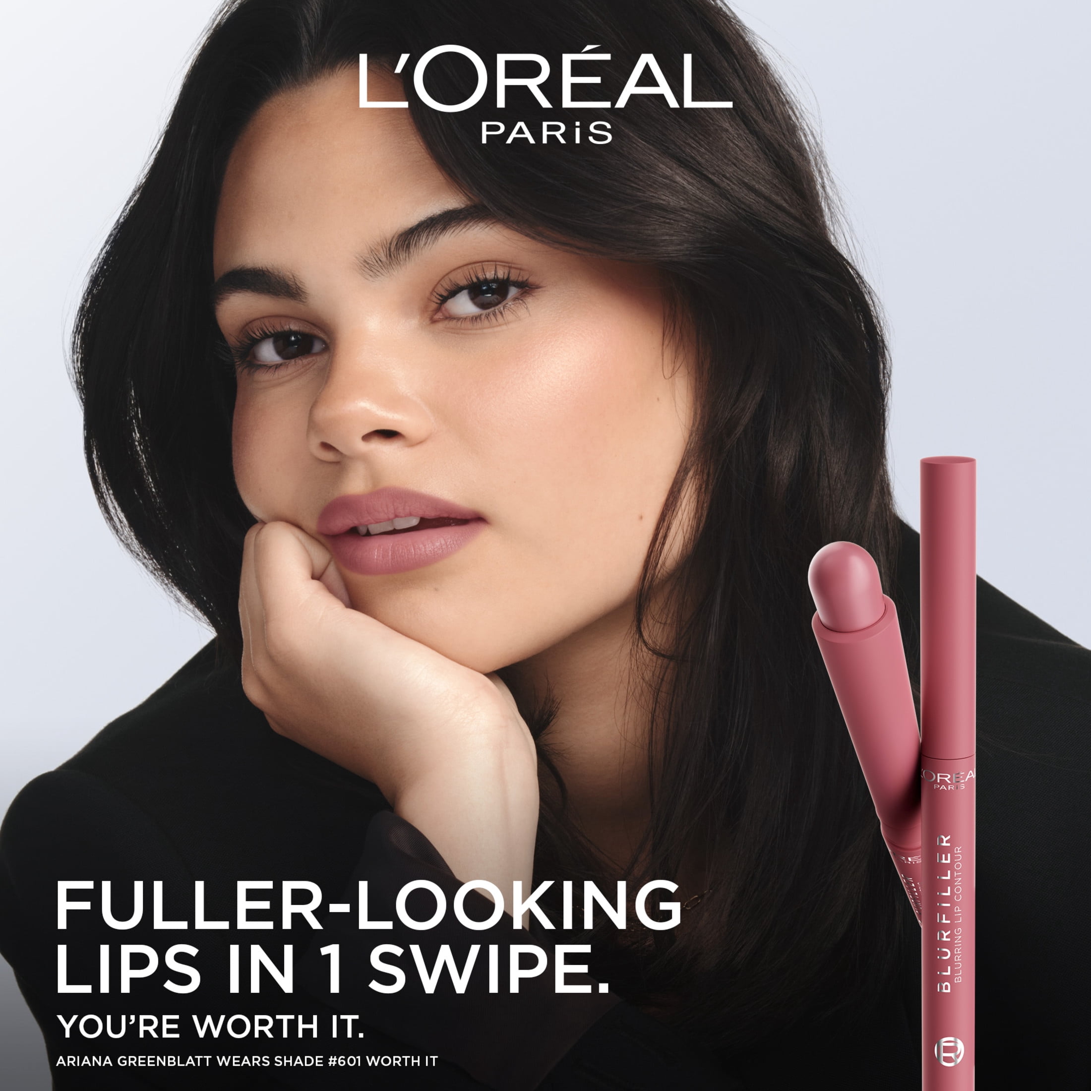 L'Oréal Paris Blurfiller Blurring Lip Contour Lip Liner, Brown Caramel