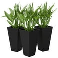thumbnail image 4 of YEXJ 28" Tall Plastic Flower Pot Set (3 Pcs) - Large, Durable for Outdoor/Indoor Plants, Herbs & Flowers,Black, 4 of 12