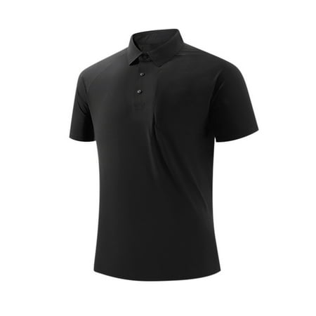 Mens Shirts Under $10 Men s Color Block Raglan Golf Shirts Fashion Summer Casual Short Sleeve Lapel Quick Dry Workout Running T Shirt Black XXXXXL