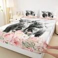 thumbnail image 4 of jejeloiu Marble Highland Cow Bed Sheets Kids,Farm Print King Sheets,4 Pieces, 4 of 6
