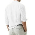 thumbnail image 5 of WTXUE Button-Up Shirts Long Sleeve, Notch Neck Shirts for Men Lapel Loose Shirt Cardigan Solid, Linen Shirts, Outerwear for Men White XXL, 5 of 7