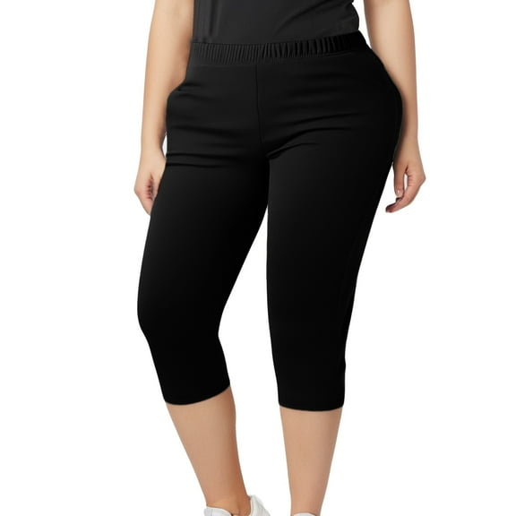 Women's 3/4 Length Yoga Shorts - High Elasticity Comfort Fit - Versatile Basic Style for Gym & Everyday Wear
