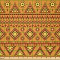 thumbnail image 2 of Ambesonne Orange Fabric by the Yard Microfiber, Aztec Sun Geometric Borders, 10 Yards, Pale Orange Burgundy, 2 of 2