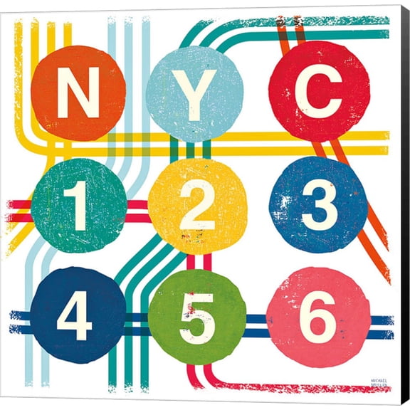 New York City Life Subway by Michael Mullan, Canvas Wall Art