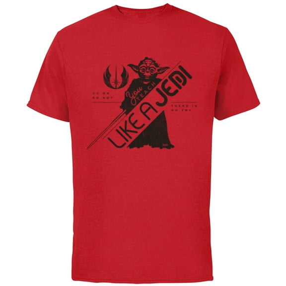 Star Wars Yoda You Teach Like a Jedi Teacher’s Day - Short Sleeve Cotton T-Shirt for Adults - Customized-Red