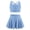 Blue, variant on Women Tennis Skirt Set 2 Piece Workout Outfit Strappy Padded Tank with High Waisted Sport Skort Black