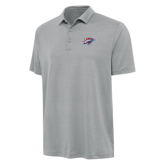 Men's Antigua Gray Oklahoma City Thunder Reprocess Polo