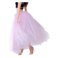 thumbnail image 2 of Women Princess Bubble Skirt Solid Color Mesh Long Overskirt Wedding Cocktail Party Banquet Wear, 2 of 4