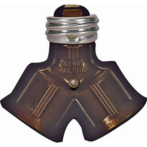 Eaton Wiring Devices 700B-BOX Lamp Holder Adapter, 660 W, 2-Outlet, Thermoplastic, Brown