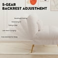 thumbnail image 6 of COMHOMA Convertible Futon Sofa Bed Upholstered Futon Couch Teddy Velvet Sleeper Sofa, White, 6 of 12