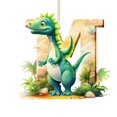 thumbnail image 1 of Riforla Dinosaur 26 Letters Acrylic Pendant Home Decoration Car Pendant Backpack Pendant Hangs M, 1 of 3