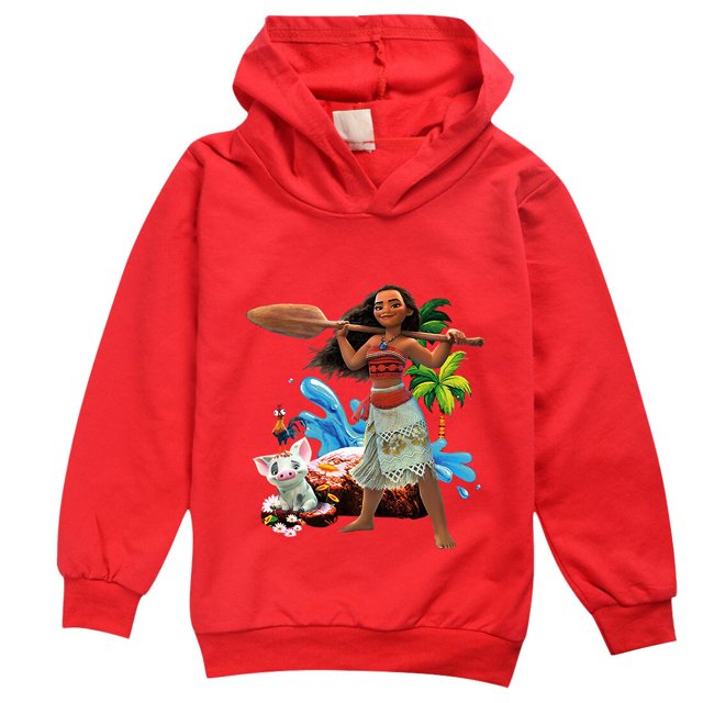Camiseta con capucha de algodón con estampado de Moana para niña y niño, ropa de moda de otoño, 11 colores zhangmenya LED