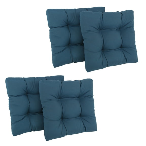 19-inch Squared Twill Tufted Dining Chair Cushion (Set of Four)